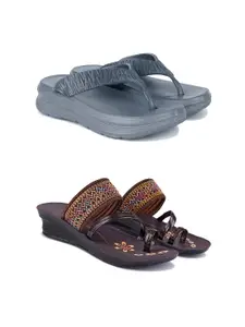 PENNEN Women Multicoloured Thong Flip-Flops