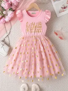 INCLUD Typography Printed Fit & Flare Dress