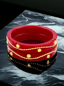 JILL FASHION Set Of 2 Gold-Plated Shakha PolaBangles