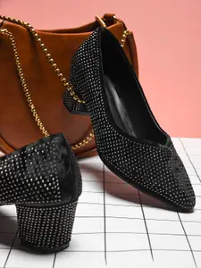 DressBerry Women Embellished Ethnic Block Heel Pumps