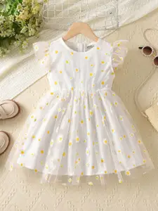 INCLUD Girls Floral Print Fit & Flare Dress