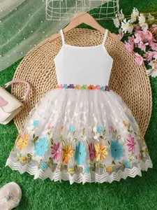 INCLUD Girls Embellished Embroidered Fit & Flare Dress