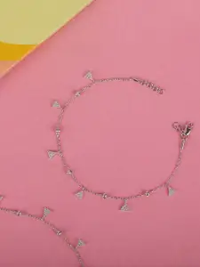 Mia by Tanishq 925 Sterling Silver Zircon Studded Anklet