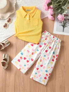 INCLUD Girls Printed Top with Trousers