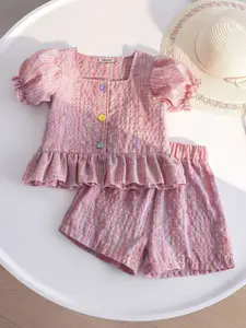 INCLUD Girls Checked Top with Shorts