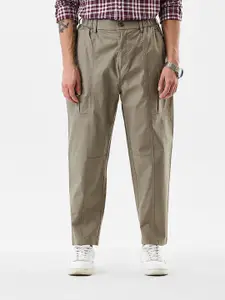 Snitch Men Olive Mid-Rise Relaxed Fit Trouser