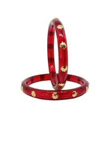 JILL FASHION Set Of 2 Gold-Plated Shakha PolaBangles