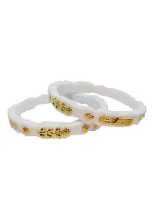 JILL FASHION Set Of 2 Gold-Plated Shakha PolaBangles