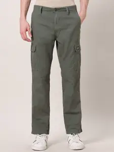 U.S. Polo Assn. Denim Co. Men Straight Fit Mid-Rise Cargos Trousers