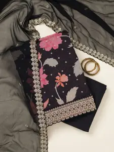 Koskii Organza Unstitched Dress Material