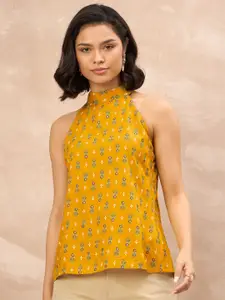 all about you Ethnic Motifs Printed Jewel Neck Ethnic Top