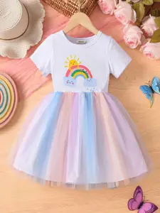 INCLUD Girls Graphic Print Fit & Flare Dress