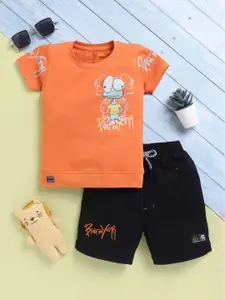 Toonyport Boys Printed Pure Cotton T-shirt with Shorts