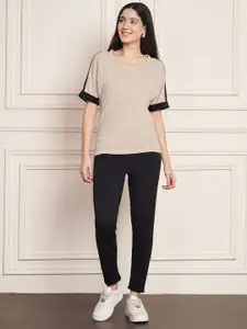 DTR FASHION Striped T-Shirt With Trousers Co-Ords