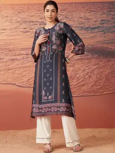 Lakshita Women Ethnic Motifs Printed Bell Sleeves Kurta