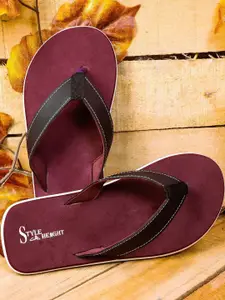 Style Height Men Maroon Flip Flops