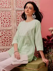 ADA Ethnic Motifs Embroidered Chikankari Chikankari Kurti