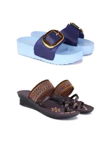 PENNEN Women Multicoloured Thong Flip-Flops