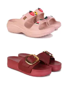 PENNEN Women Multicoloured Thong Flip-Flops