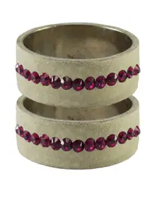 Vidhya Kangan Cream Stone Stud Brass Bangle