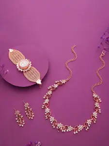 Anouk Rose Gold-Plated Bracelet & Necklace Set
