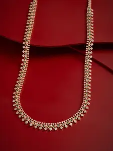 Kushal's Fashion Jewellery Gold-Plated Zircon Stone Studded Necklace