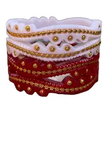 JILL FASHION Set Of 4 Gold-Plated Shakha PolaBangles
