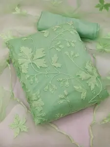 Peachmode  Green Embroidered Unstitched Dress Material