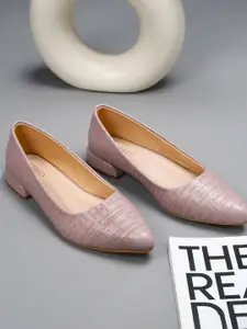 CORSICA Women Synthetic Leather Textured Party Block Pumps