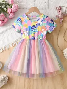 INCLUD Graphic Printed Fit & Flare Dress