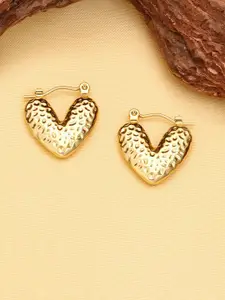 Estailo fashion Gold-Plated Heart Shaped Hoop Earrings