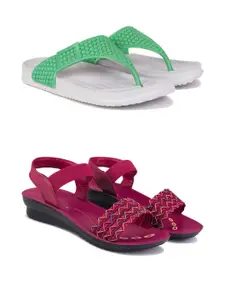 PENNEN Women Multicoloured Thong Flip-Flops