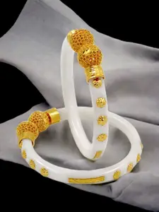 JILL FASHION Set Of 2 Gold-Plated Shakha PolaBangles