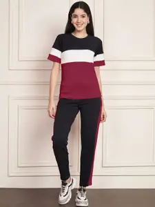 DTR FASHION Striped T-Shirt With Trousers Co-Ords