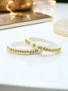 JILL FASHION Set Of 2 Gold-Plated Shakha PolaBangles