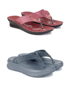 PENNEN Women Multicoloured Thong Flip-Flops