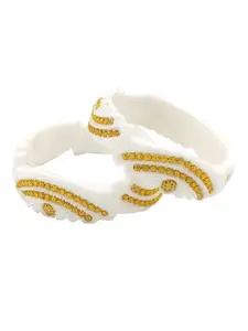 JILL FASHION Set Of 2 Gold-Plated Shakha PolaBangles