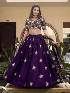 LOOKNBOOK ART Embroidered Ready to Wear Lehenga & Unstitched Blouse With Dupatta