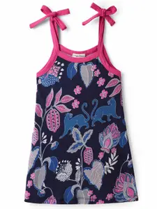 CrayonFlakes Girls Floral Print A-Line Dress