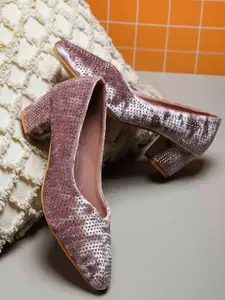 DressBerry Women Embellished Ethnic Block Pumps