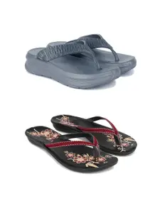 PENNEN Women Multicoloured Thong Flip-Flops