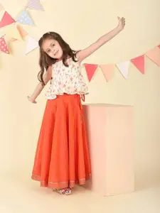 Fabindia Girls Printed Ready to Wear Lehenga & Choli