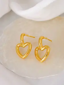 SWASHAA Titus 18KT Gold Plated Stainless Steel Heart Shaped Studs