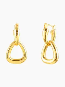 SWASHAA Elora 18KT Gold Plated Stainless Steel Teardrop Shaped Hoop Earrings