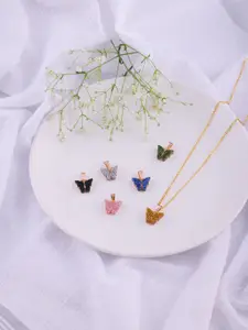 DressBerry Set Of 6 Gold-Plated Necklace