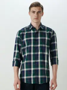 Louis Philippe Sport Men Pure Cotton Slim Fit Tartan Checks Checked Casual Shirt