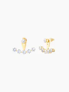 SWASHAA Minsk 18KT Gold Plated Stainless Steel Cubic Zirconia Studded Contemporary Studs