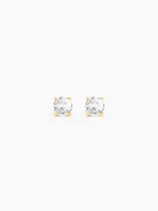 SWASHAA Gold-Plated CZ Studded Circular Studs Earrings