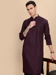House of Pataudi Textured Cotton Straight Kurta
