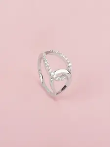 Mia By Tanishq 925 Sterling Silver Cubic Zirconia Studded Finger Ring